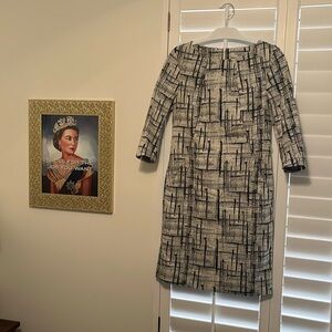 Elegant Black and White Patterned Dress